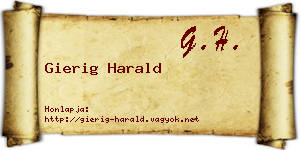 Gierig Harald névjegykártya